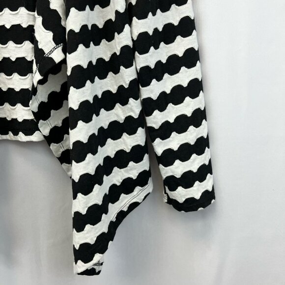 Karen Brooks Womens Cardigan Sweater Black White Stripe Long Sleeve Open Front S - Picture 8 of 10